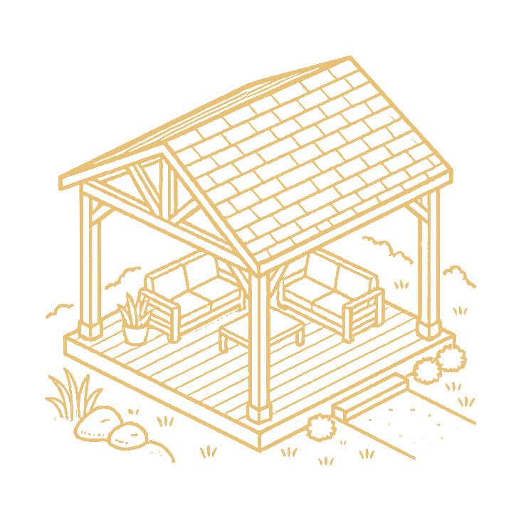 Covered Deck with Roof